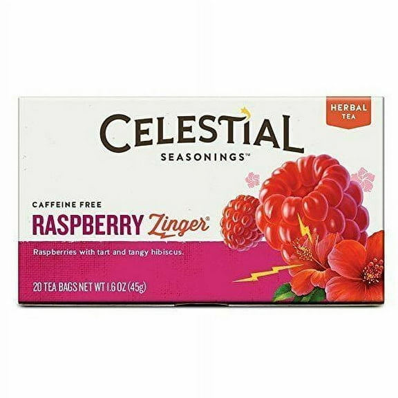 CELESTIAL SEASONINGS HERB TEA,RASPBERRY ZINGER, 20ct, 3-Pack