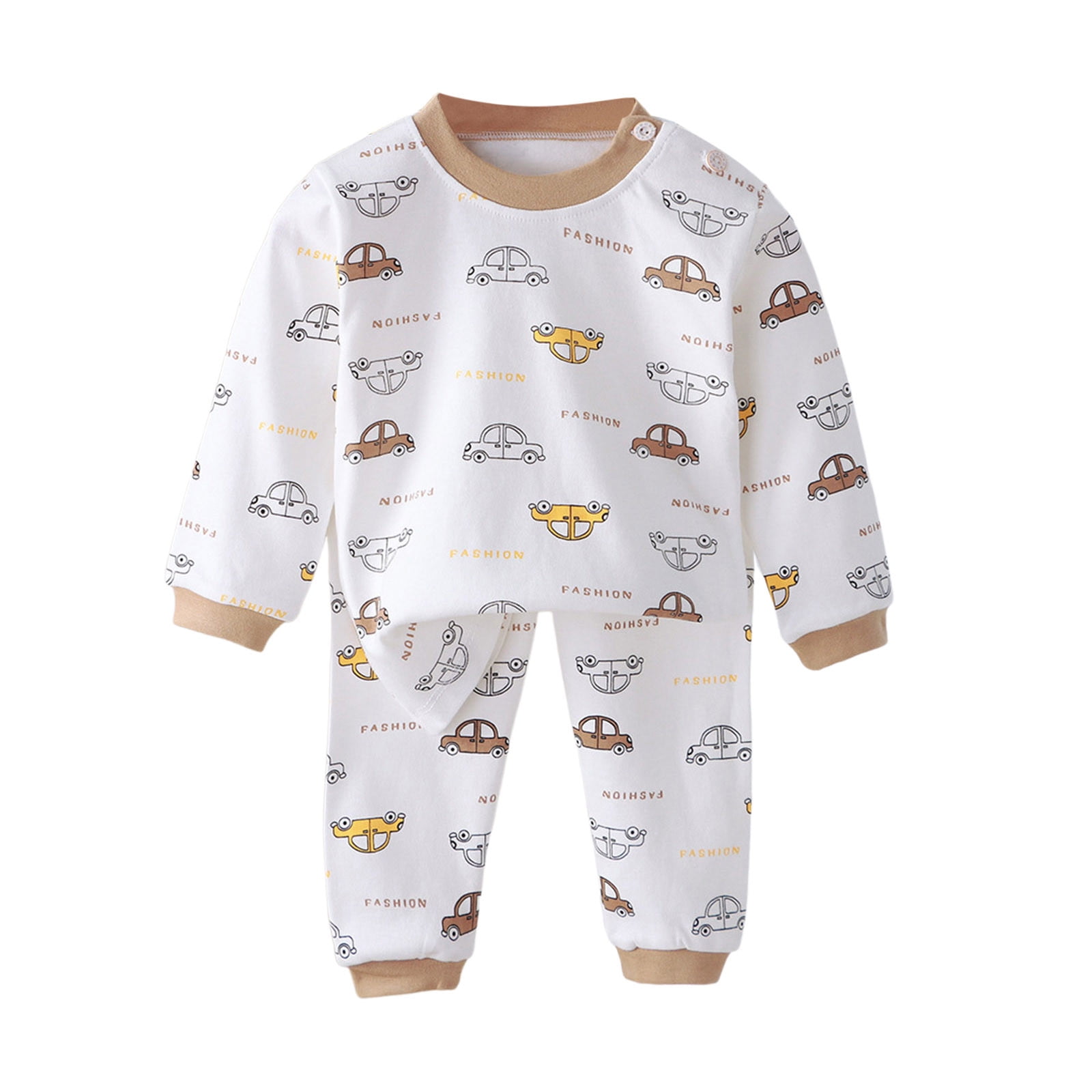 CELIEAN Children's Homewear Car Cartoon Printed Long Sleeve Boys