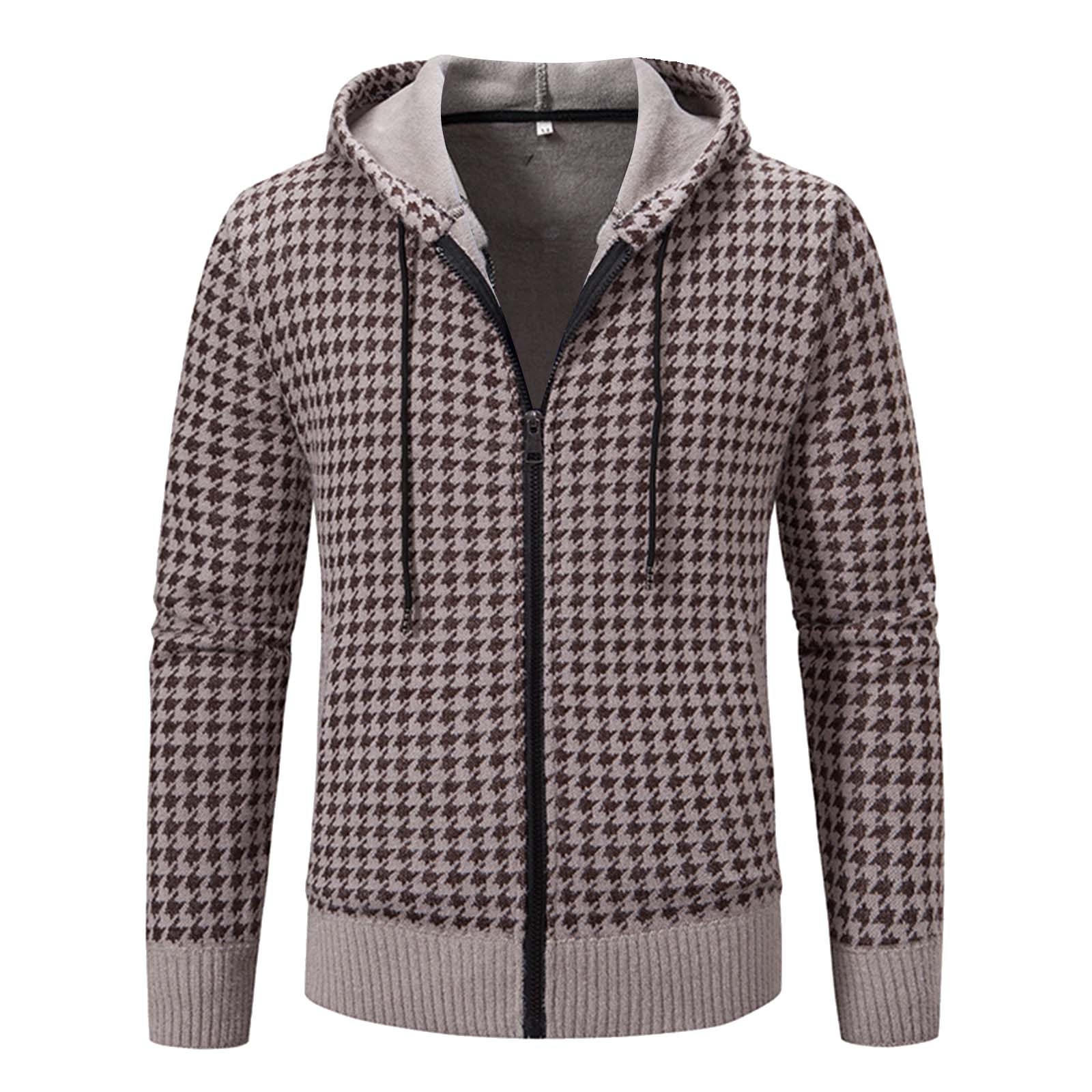 CELIEAN Mens Autumn And Winter Fashion Casual Sweater Coat With Velvet