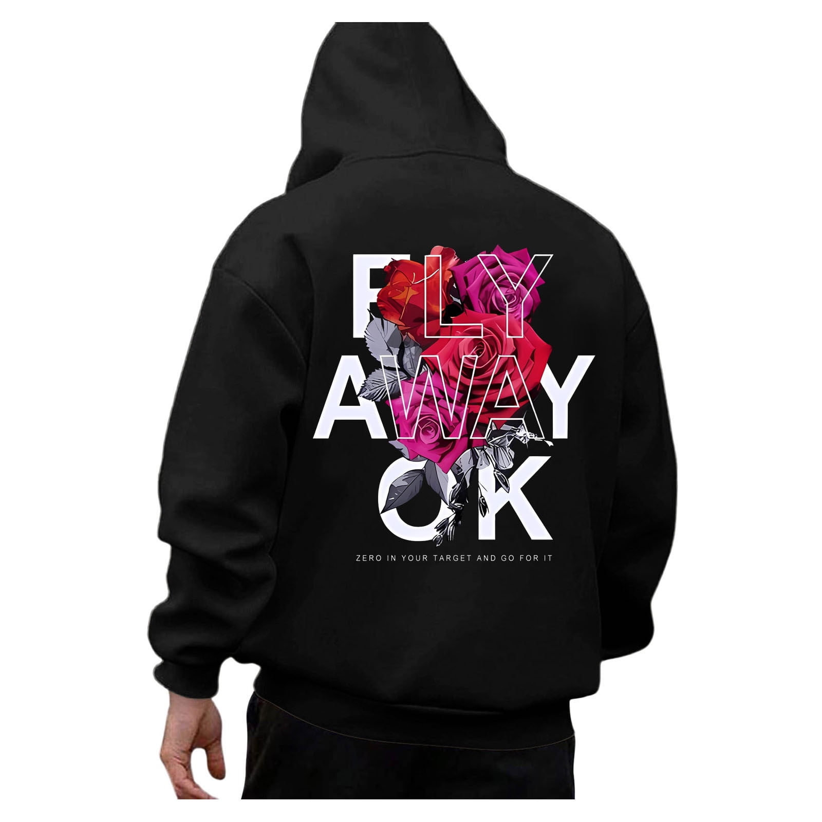 CELIEAN Mens Fashion Leisure 3D Digital Printing Print Hooded Pullover