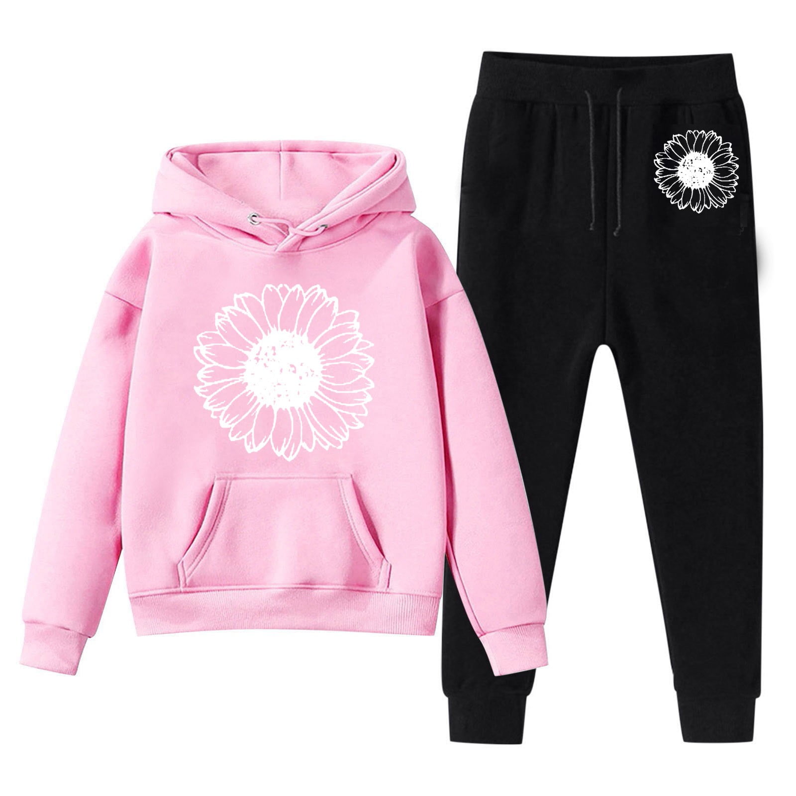 CELIEAN Sweatshirt Girls Kids Boys Kids Hooded Tracksuit Unisex Two