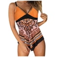thumbnail image 1 of CELIEAN Swim Suits For Women Printing Tankini Swimsuit Two Piece Bathing Suits With Shorts Athletic Swimdress Orange L, 1 of 2