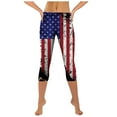CELIEAN Women Patriotic C USA Flag Clothes Color Leggings Skinny Pants