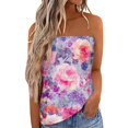 CELIEAN Women Printed Tube Top Leisurely Casual Loose Comfortable T