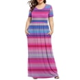 thumbnail image 1 of CELILIN Plus Size Dresses for Women Round Neck Printed Short Sleeve Maxi Dresses Casual Empire Waist Long Dress with Pockets XL-5XL, 1 of 6