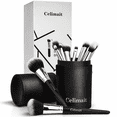 thumbnail image 1 of CELIMAIT 12-Piece Makeup Brush Set with Travel Case, Synthetic Face and Eye Brushes, Black, 1 of 10