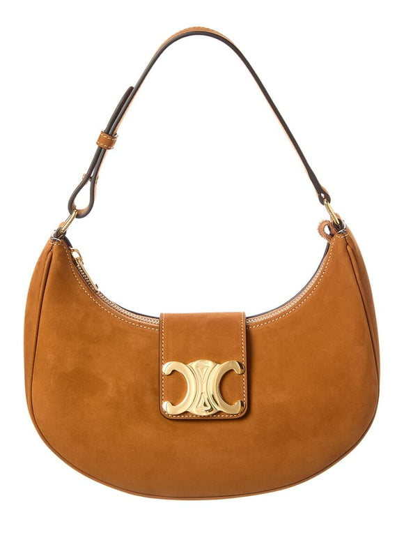 Ava Medium Suede Hobo Bag, Brown