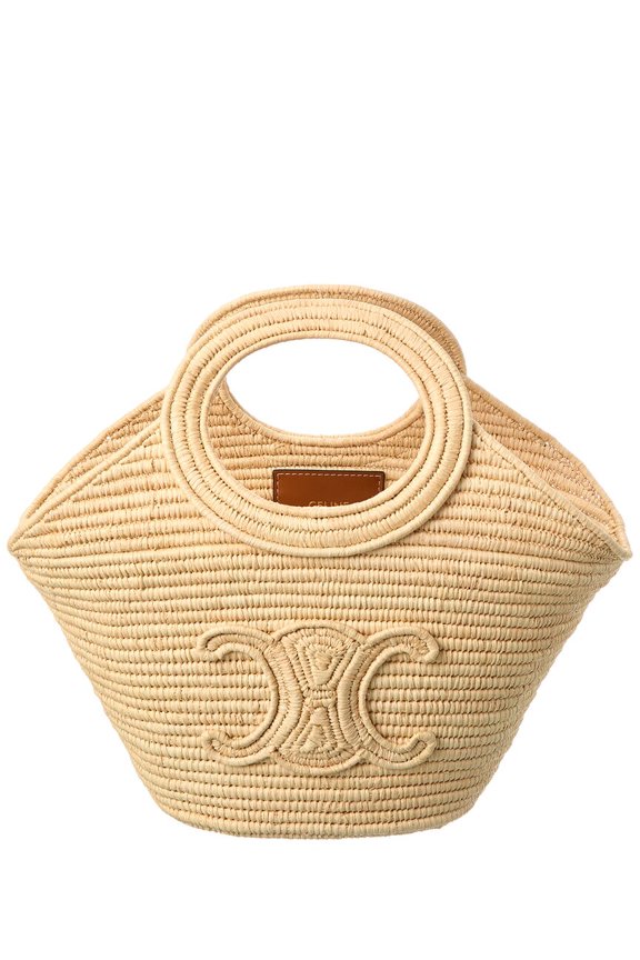 Braided Panier Raffia Tote, Brown