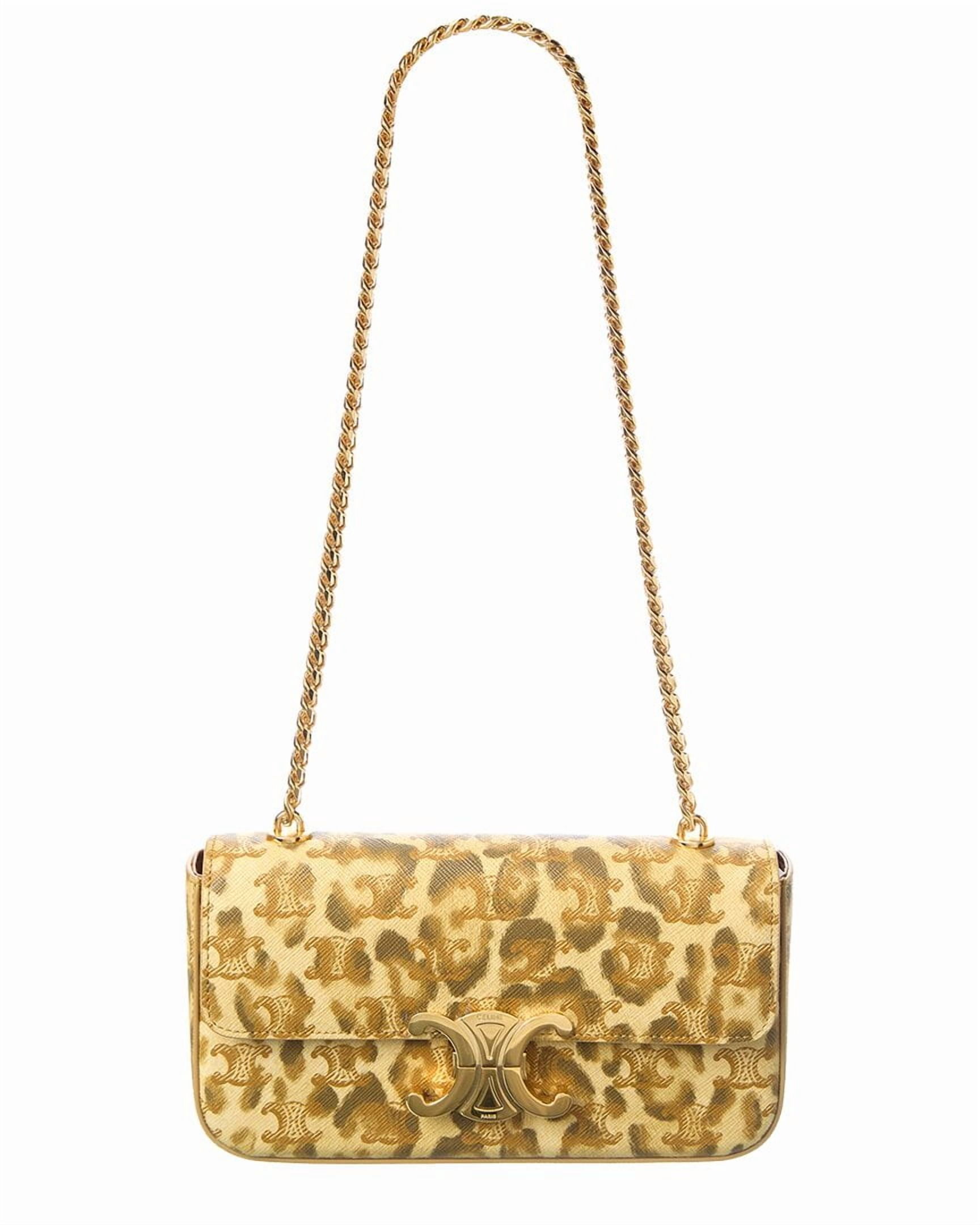 CELINE Claude Triomphe Canvas Chain Shoulder Bag, Brown - Walmart.com