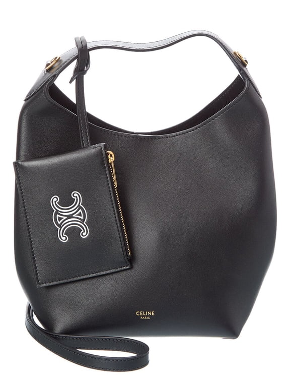Leather Shoulder Bag, Black