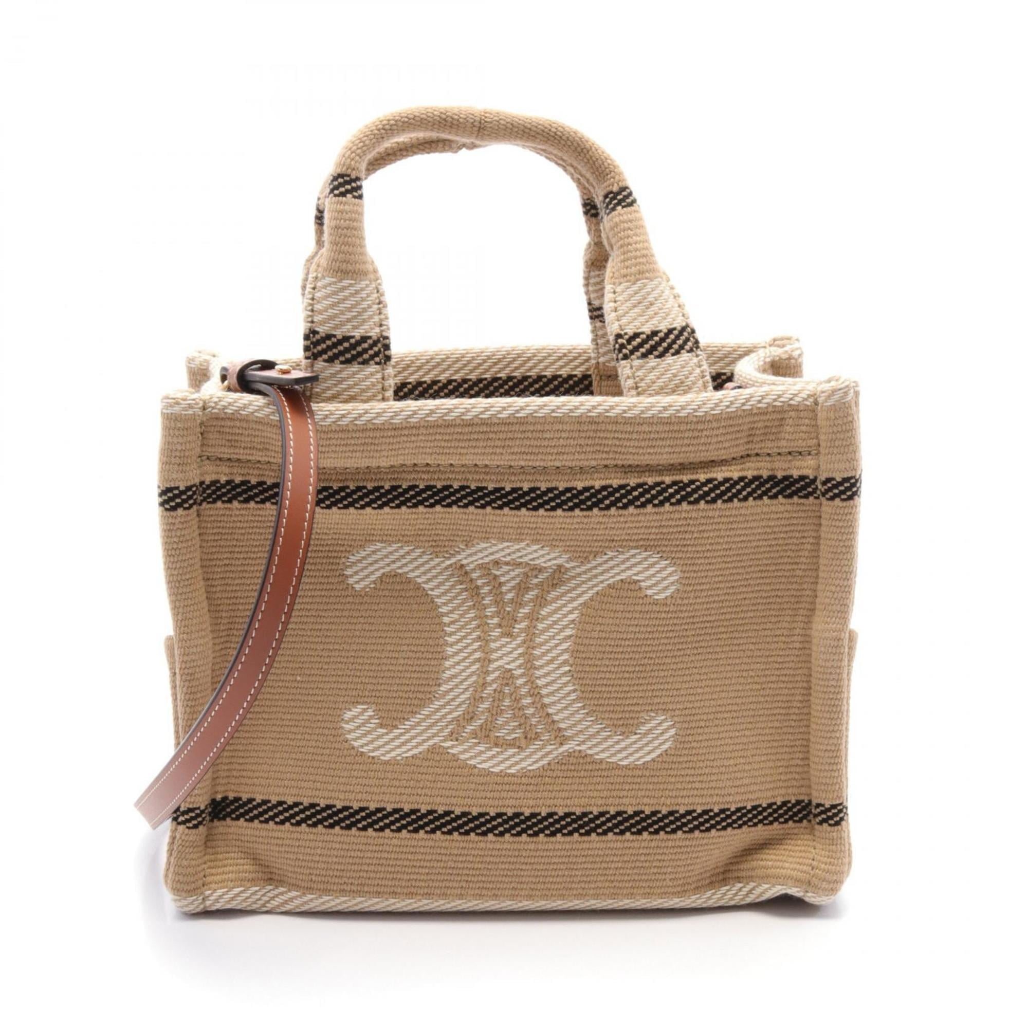 トートバッグ CELINE SMALL CABAS BAG BEIGE Celine Beige Canvas Tote Bag