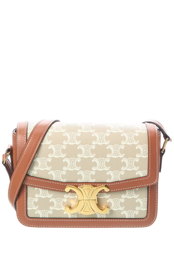 Teen Triomphe Canvas & Leather Shoulder Bag, Brown