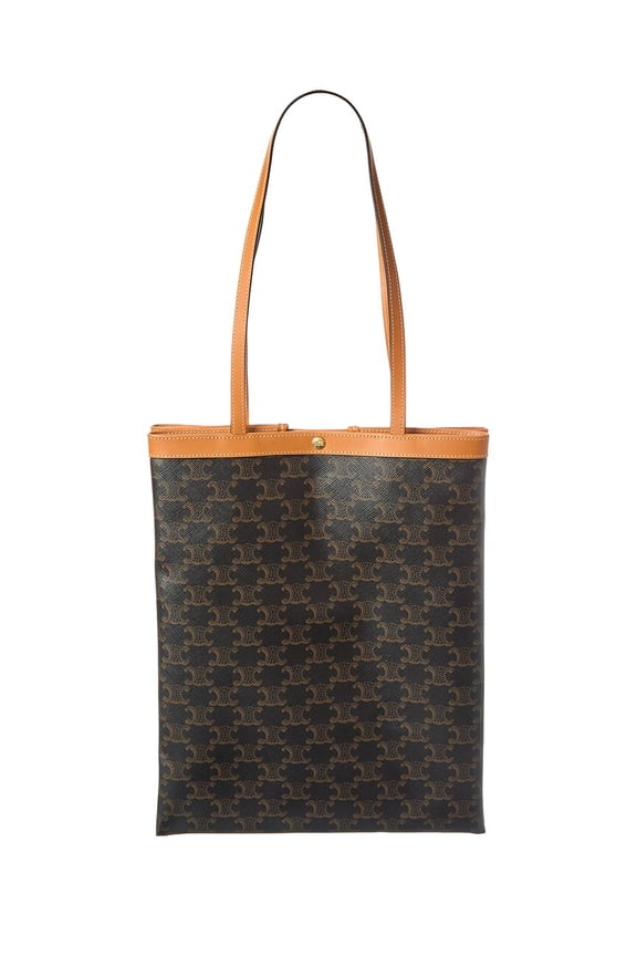 Triomphe Medium Canvas & Leather Tote, os, Brown