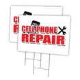 thumbnail image 1 of CELL PHONE REPAIR   2 Pack Of 18" x 24" Yard Sign & Stake | Advertise Your Business | Stake Included Image On Both Sides | Made in The USA, 1 of 3