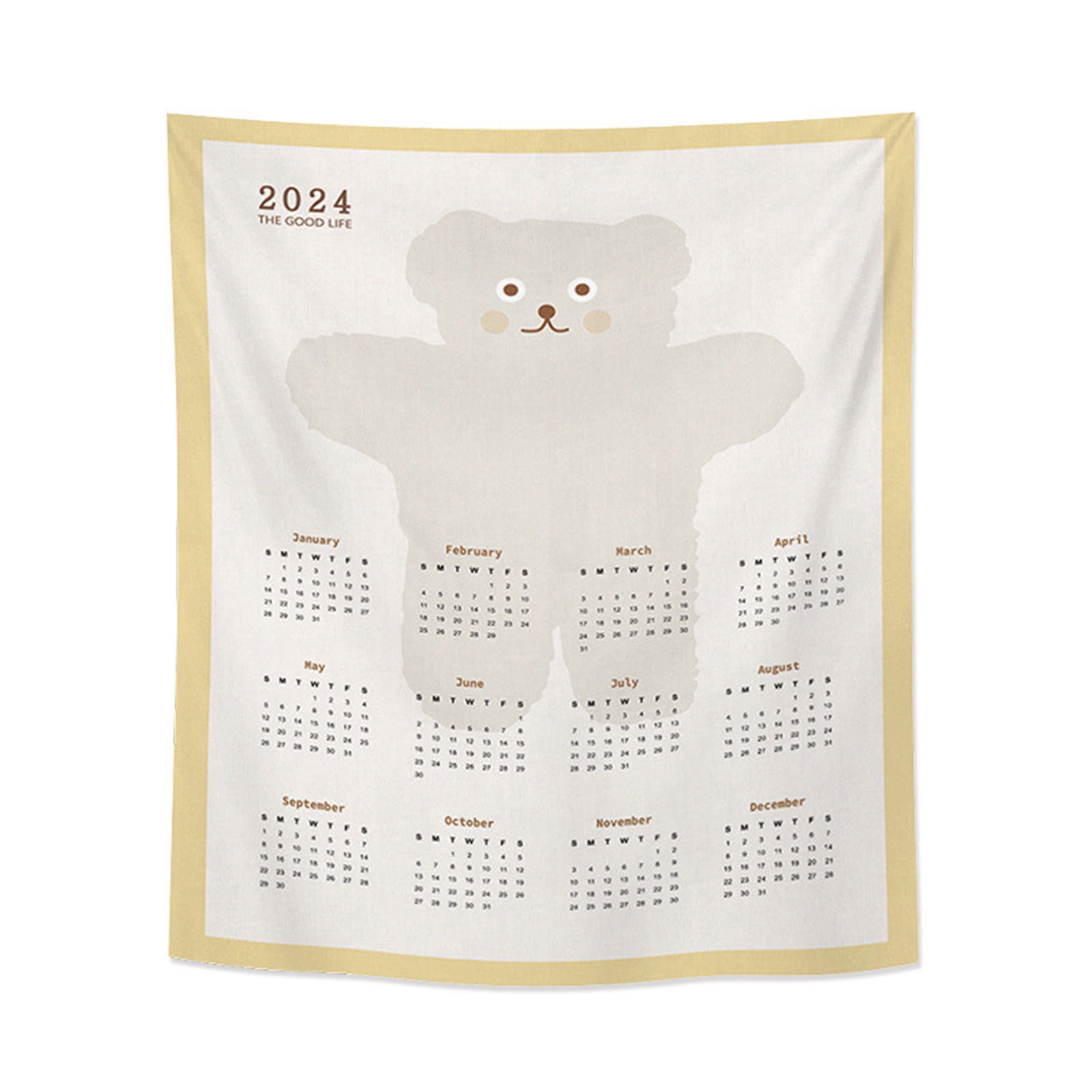 CELNNCOE 20242025 Wall Calendar,2024 Calendar Hanging Cloth Background