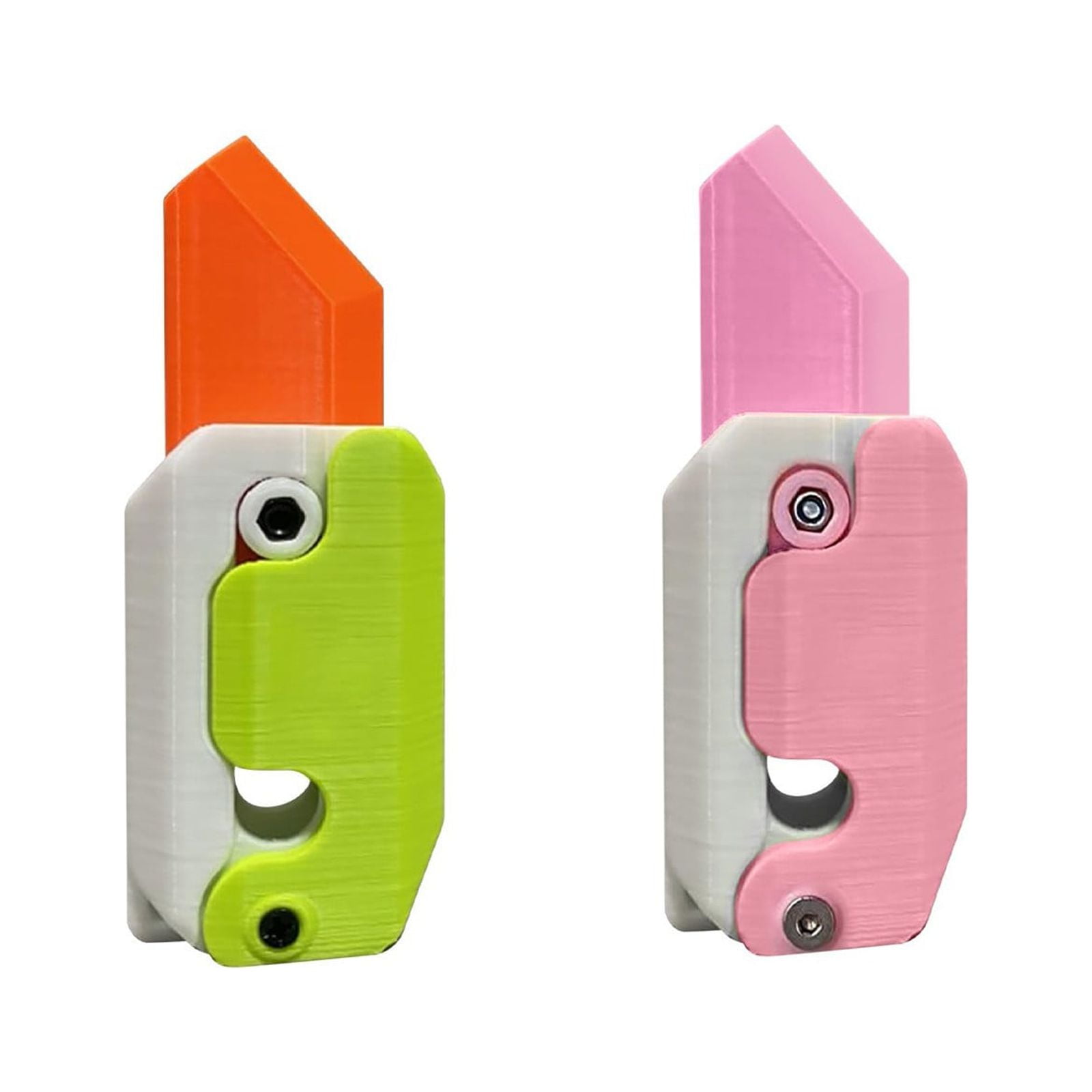 CELNNCOE 2Pcs 3D Gravity Plastic Toy Switchblade Printing Knife Carrot