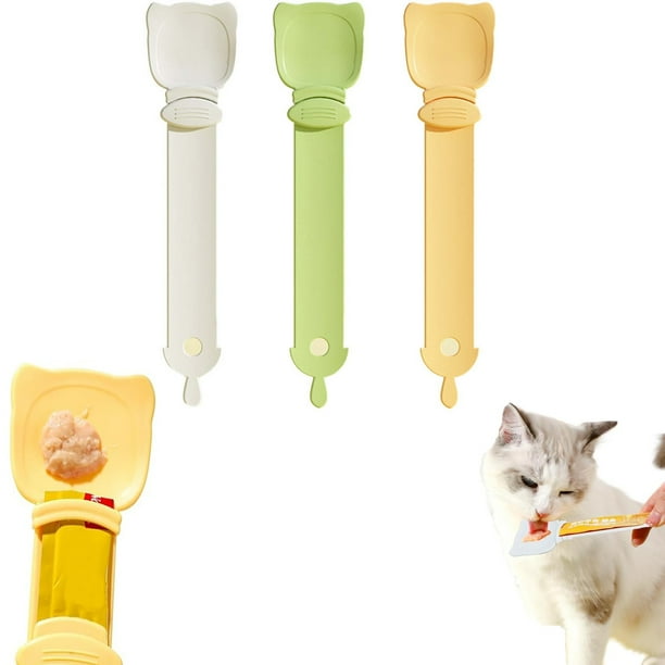 Shein 3pcs Cat Strip Feeder Lickable Cat Treats Spoon Wet Treat Cat Feeder Spoon Treat Squeeze Spoon for Lickable Wet Cat Treats Liquid Snack Feeding 27