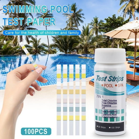 CELNNCOE 7 In 1 Pool And Spa Test Strips Kit 100 Accurate Test Strips For Spa, Swimming Pool And Hot Tubs,Home Decor