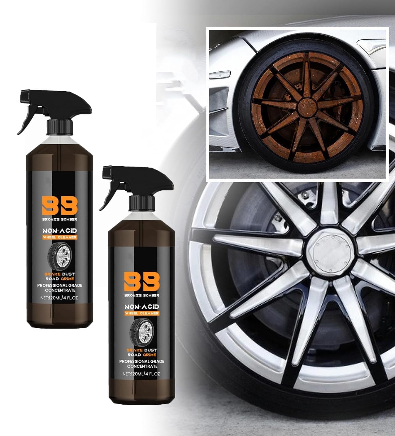 CELNNCOE Brake Bomber Cleaner Powerful Wheel Cleaner, Bomber NonAcid Car Wheel Cleaner,Perfect