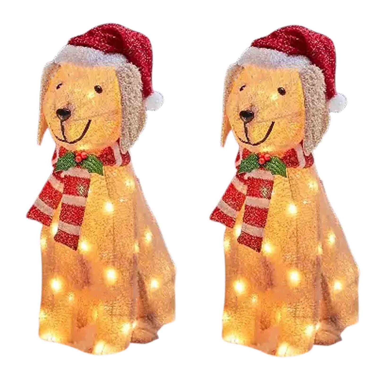 CELNNCOE Christmas Dog LED Light Animated Christmas Outdoor Decorations