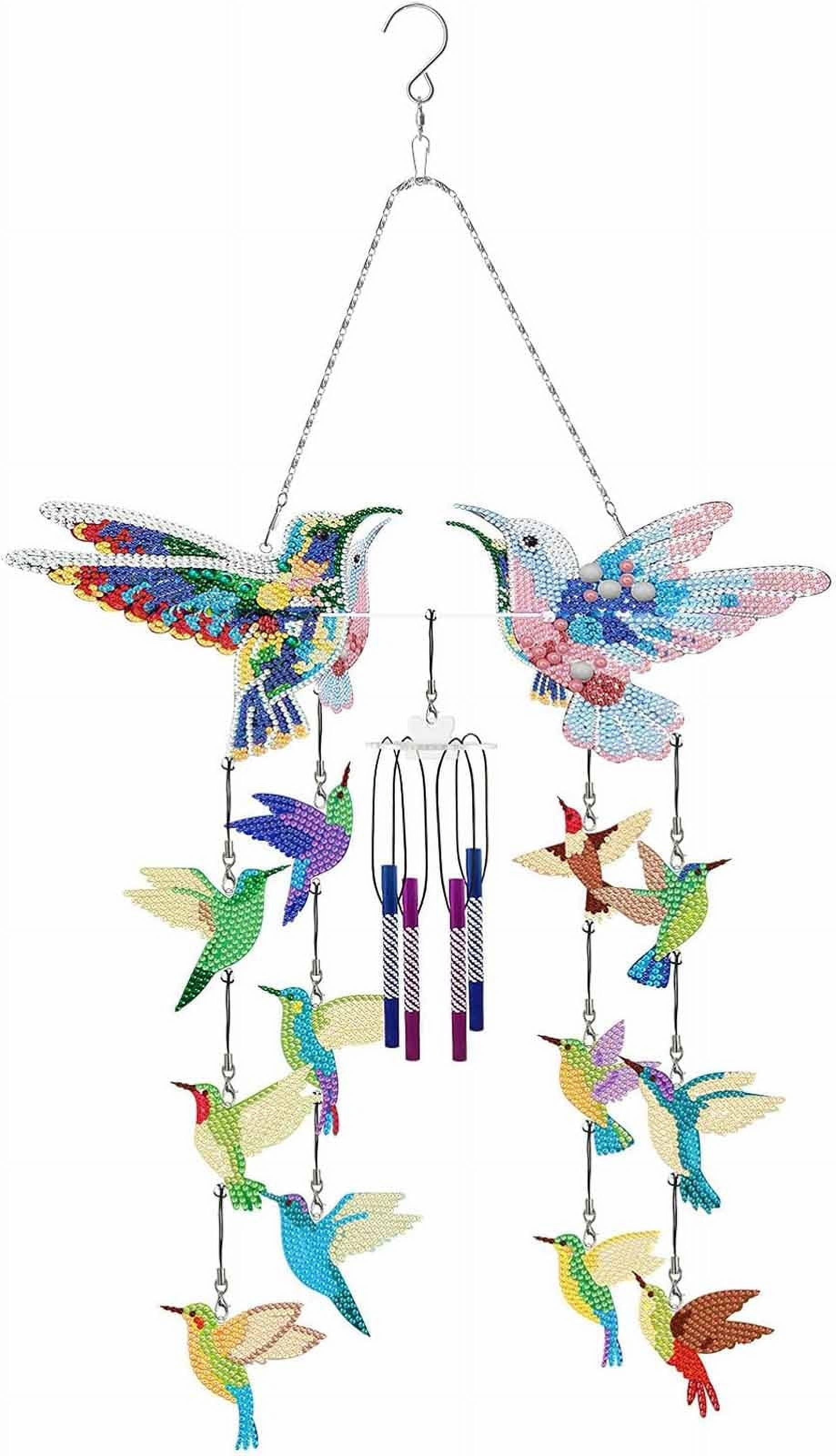CELNNCOE Diy Dotted Diamond Art Painting Wind Chime Kit, Three