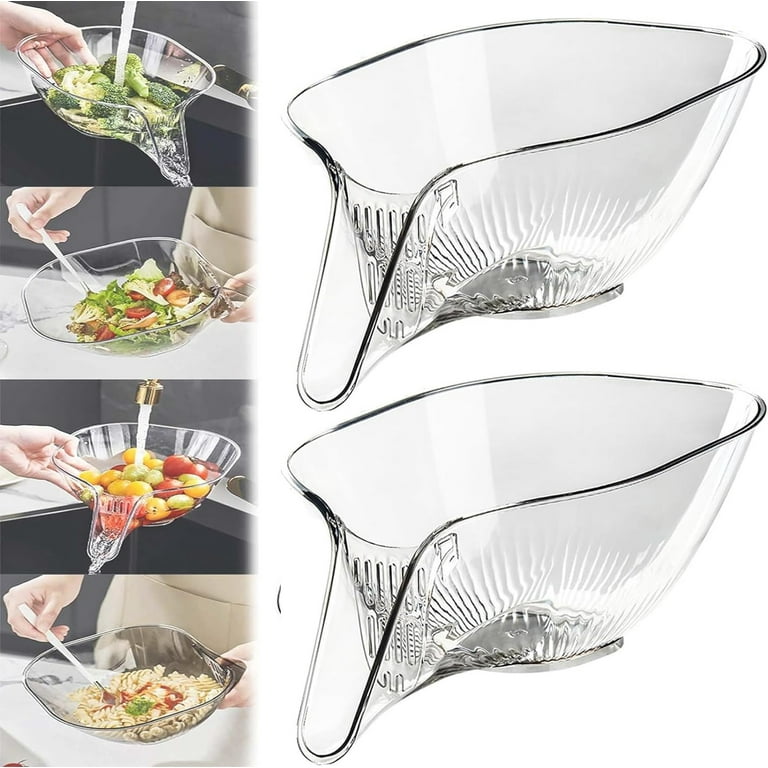 CELNNCOE Drainage Basket Funnel,2023 New Drainage Basket Funnel,Fruit  Cleaning Bowl with Strainer Container, Kitchen Sink Food Catcher Drainer  Fruit