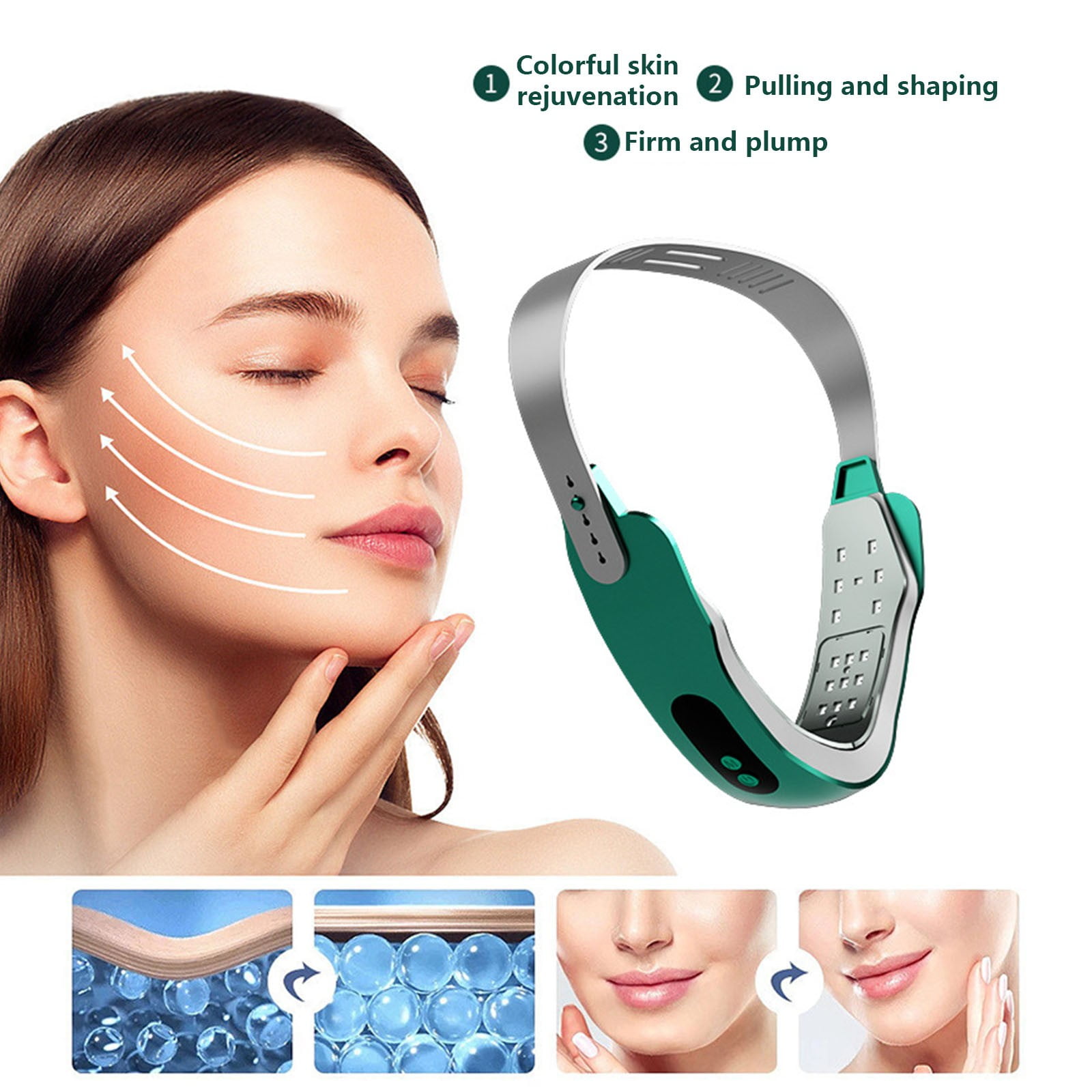 CELNNCOE Micro Current Thin Face Lifting V Face Red, Blue Color Light, Tender Skin, Double Chin