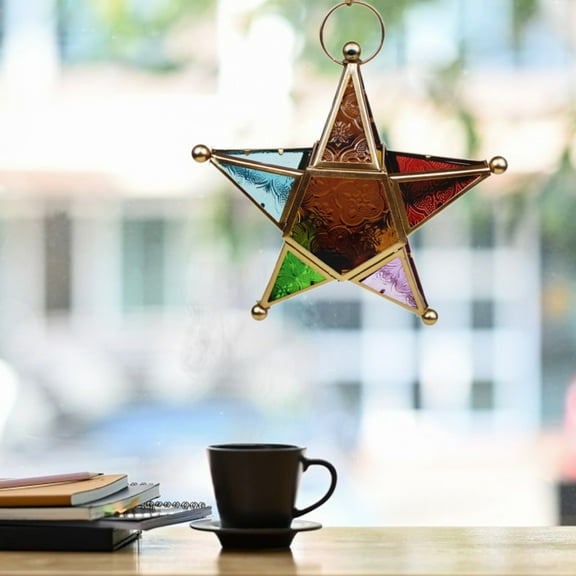 CELNNCOE Moroccan Wrought Iron Lantern Candle Holder Home Decoration Metal Crafts,Garden Decor for Outside