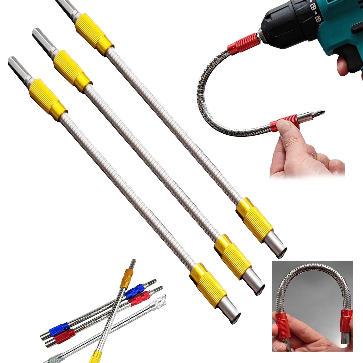 CELNNCOE Superbit Screwdriver Flexible,Bendable Drill Bit Extension,Super Bit Bendable,Super Bit