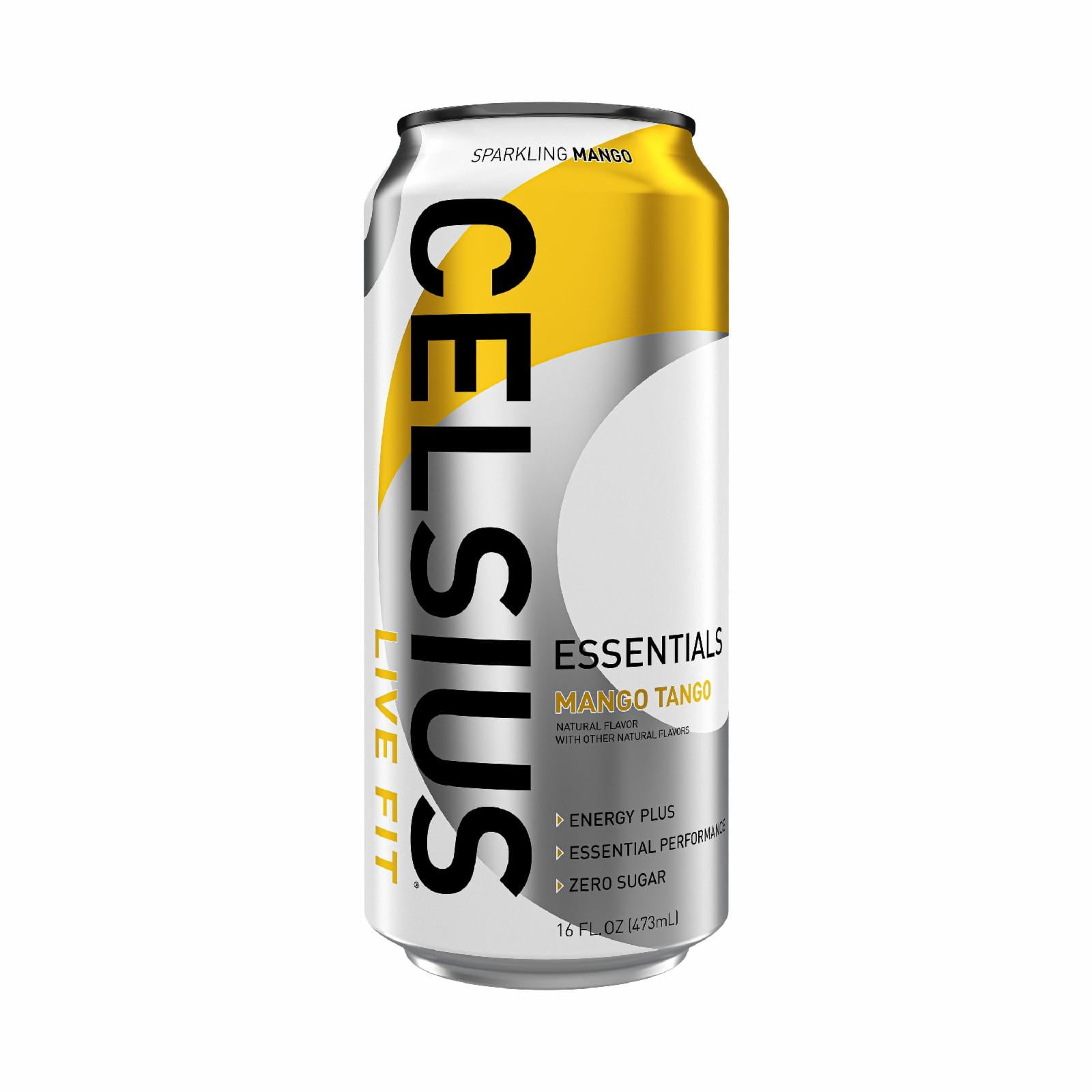CELSIUS ESSENTIALS, Sparkling Mango Tango, Performance Energy Drink 16 Fl Oz Single Can