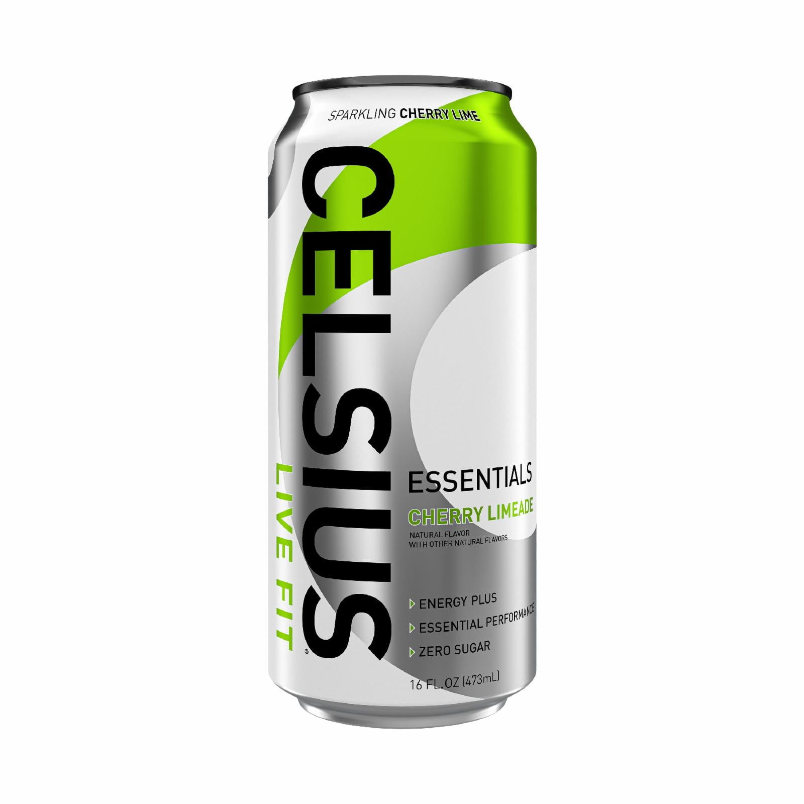 CELSIUS Essentials Sparkling Cherry Limeade, Functional Performance Energy Drink, 16 fl oz Single Can
