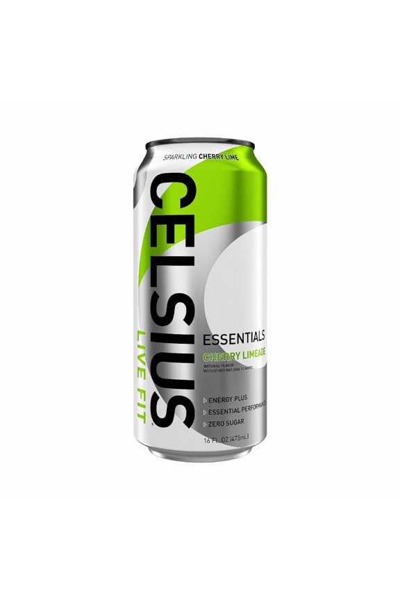 Essentials Sparkling Cherry Limeade, Functional Performance Energy Drink, 16 fl oz Single Can