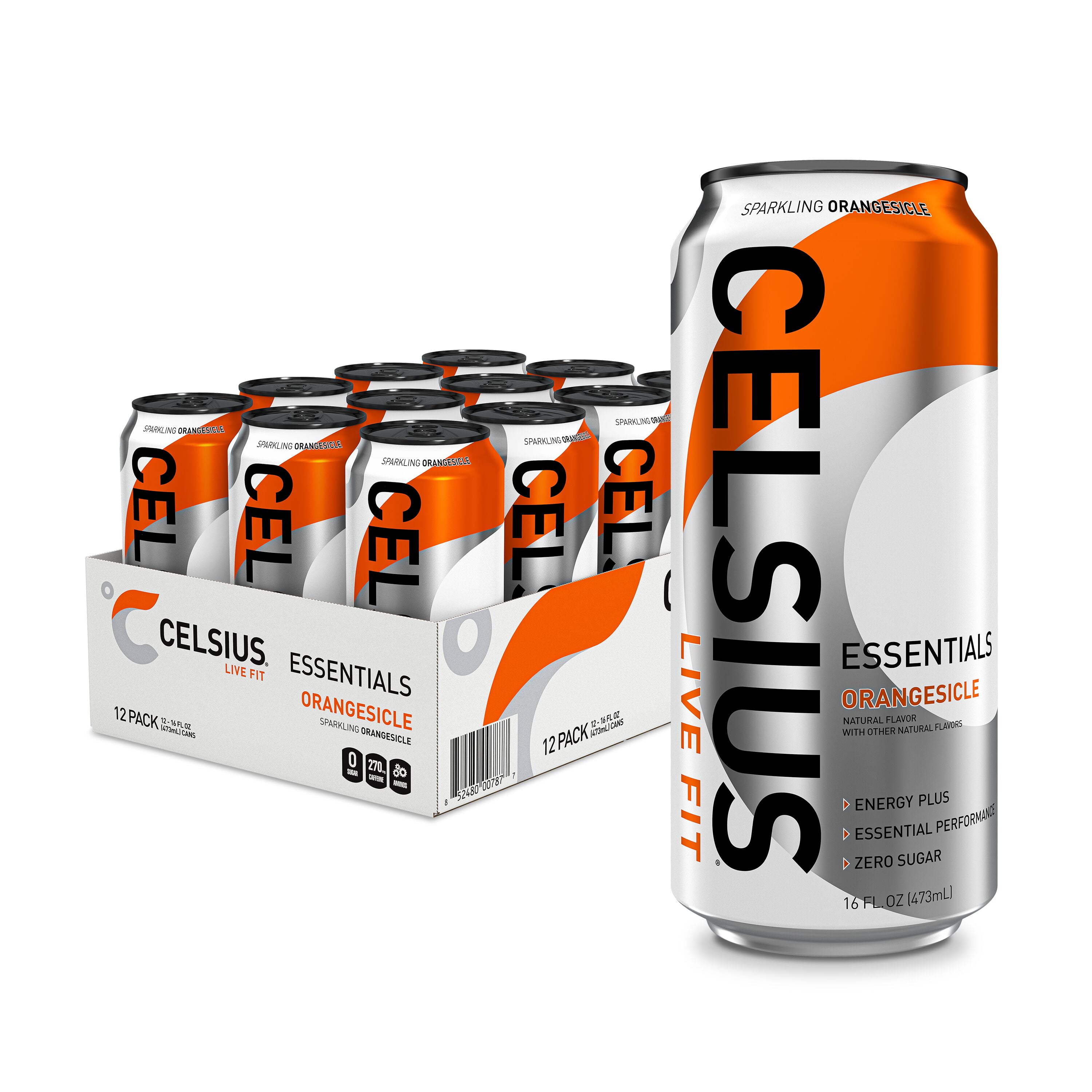 CELSIUS Essentials Sparkling Orangesicle, Functional Performance Energy Drink, 16 fl oz Can