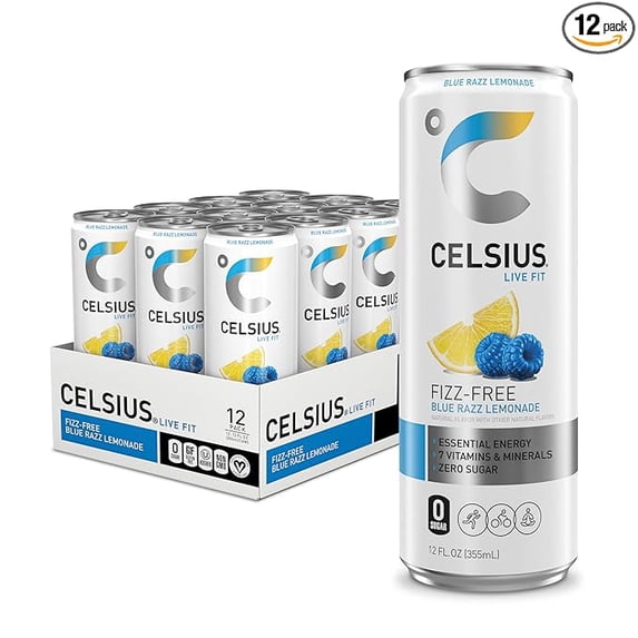 CELSIUS FIZZ FREE BLUE RASP LEMONADE 12CT 12OZ