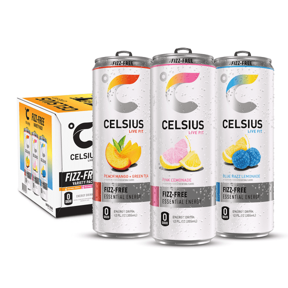 CELSIUS Fizz Free Variety Pack Functional Energy Drink, 12 fl oz, 12 Pack, 144 fl oz Total
