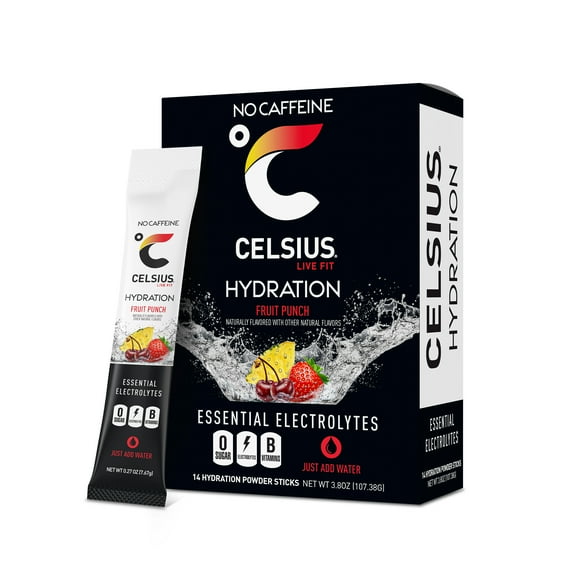 CELSIUS HYDRATION™ Fruit Punch Flavor, Essential Electrolyte Hydration Packets (Pack of 14)