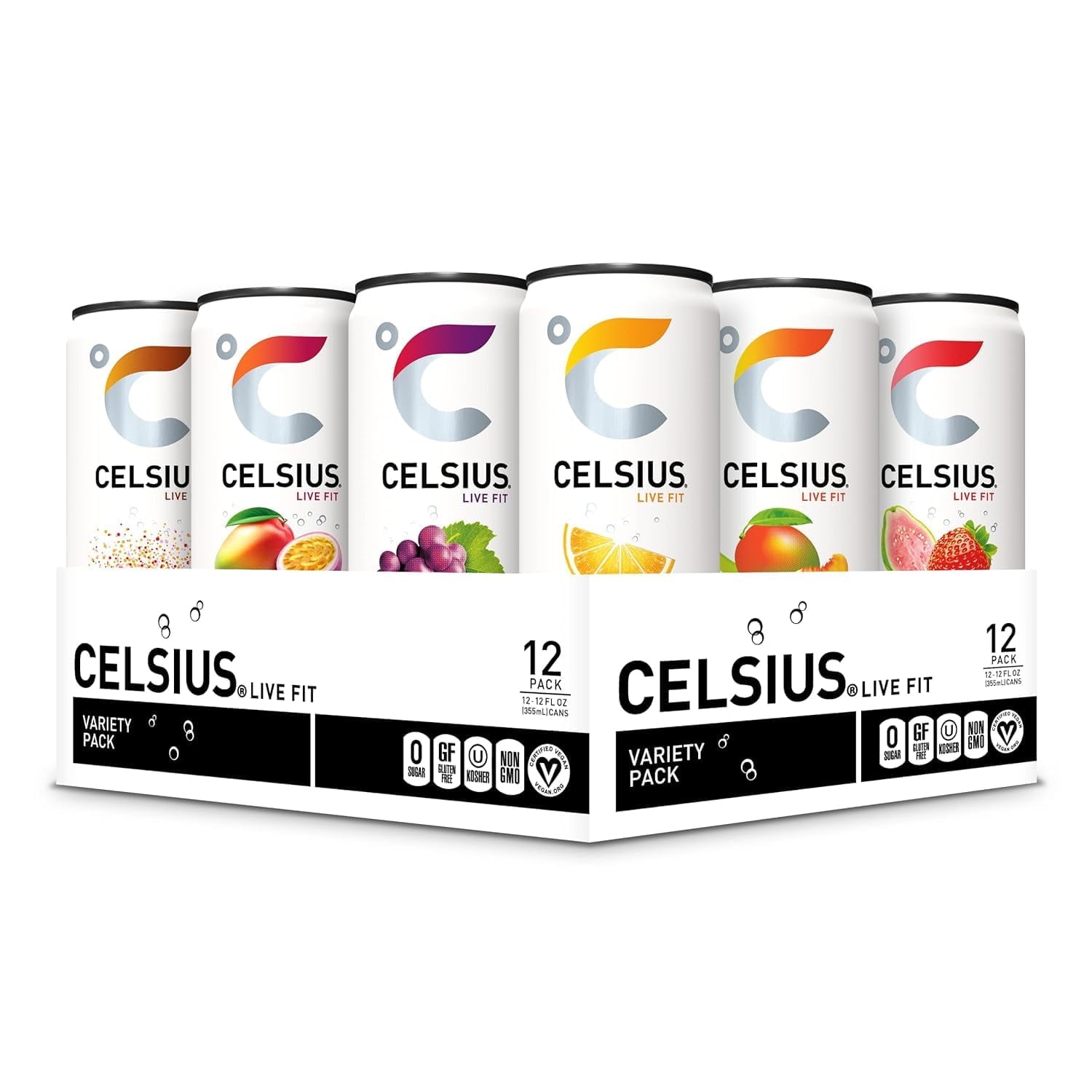CELSIUS Mixed Flavors Variety Pack, Functional Essential Energy Drink 12 Fl Oz Cans (Pack of 12)