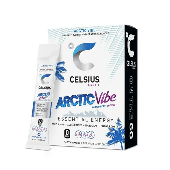 CELSIUS On The Go Energy Drink Mix, Arctic Vibe (14 Stick Pack)
