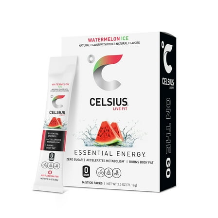 CELSIUS On The Go Energy Drink Mix, Watermelon Ice (14 Stick Pack)