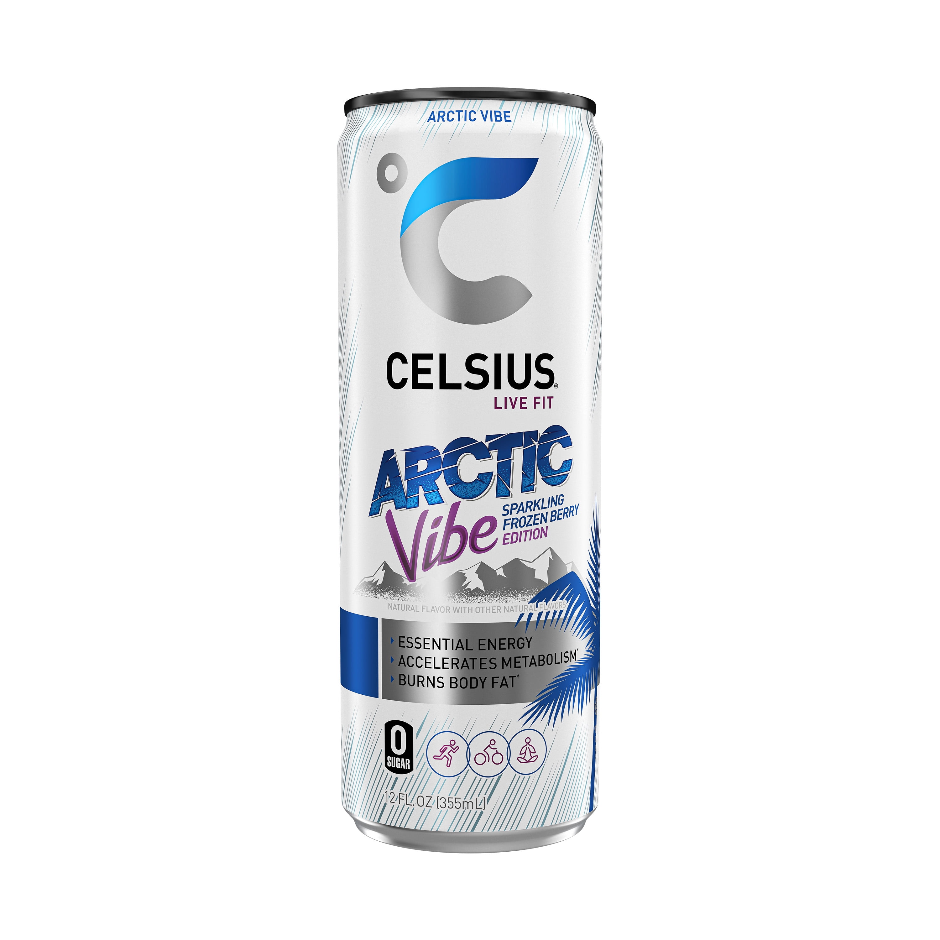 CELSIUS Sparkling Arctic Vibe, Functional Energy Drink 12 fl oz Single Can