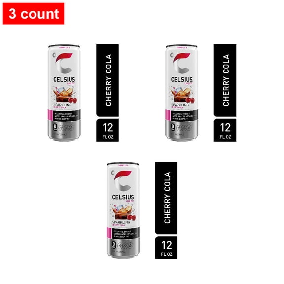 CELSIUS Sparkling Cherry Cola Energy Drink Can 12 fl oz - 3 count