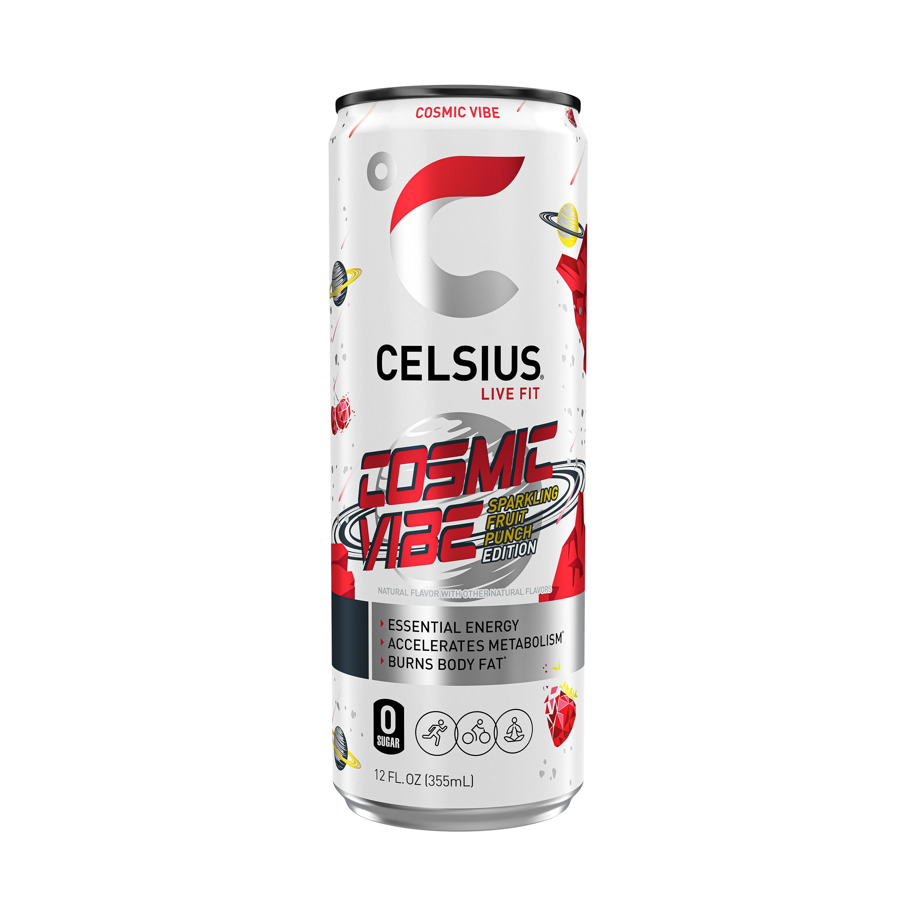 CELSIUS Sparkling Cosmic Vibe, Functional Energy Drink 12 fl oz Single Can
