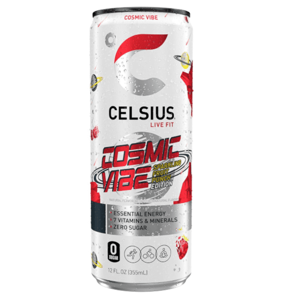 CELSIUS Sparkling Cosmic Vibe, Functional Energy Drink 12 fl oz Single Can
