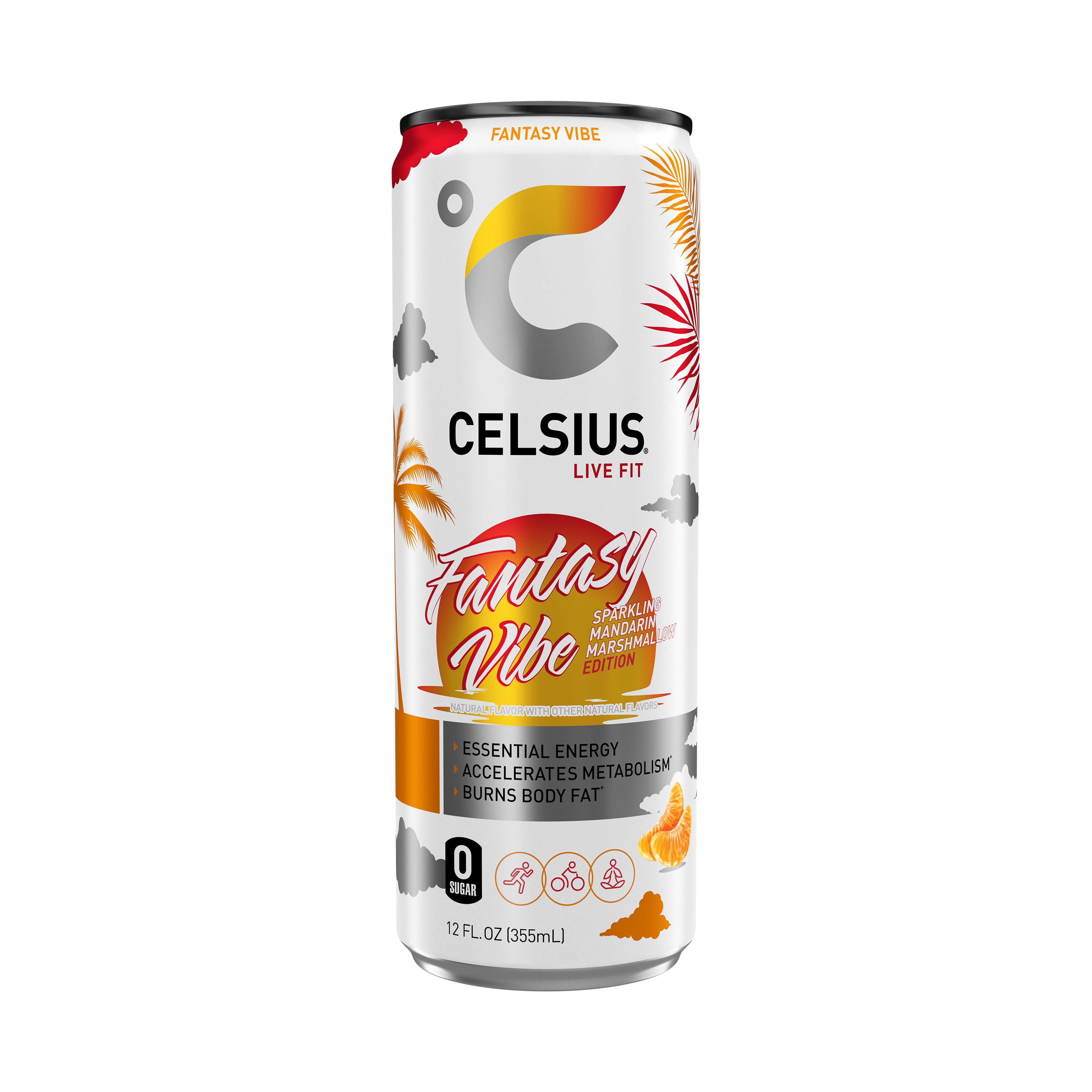 CELSIUS Sparkling Fantasy Vibe, Functional Energy Drink 12 fl oz Single Can