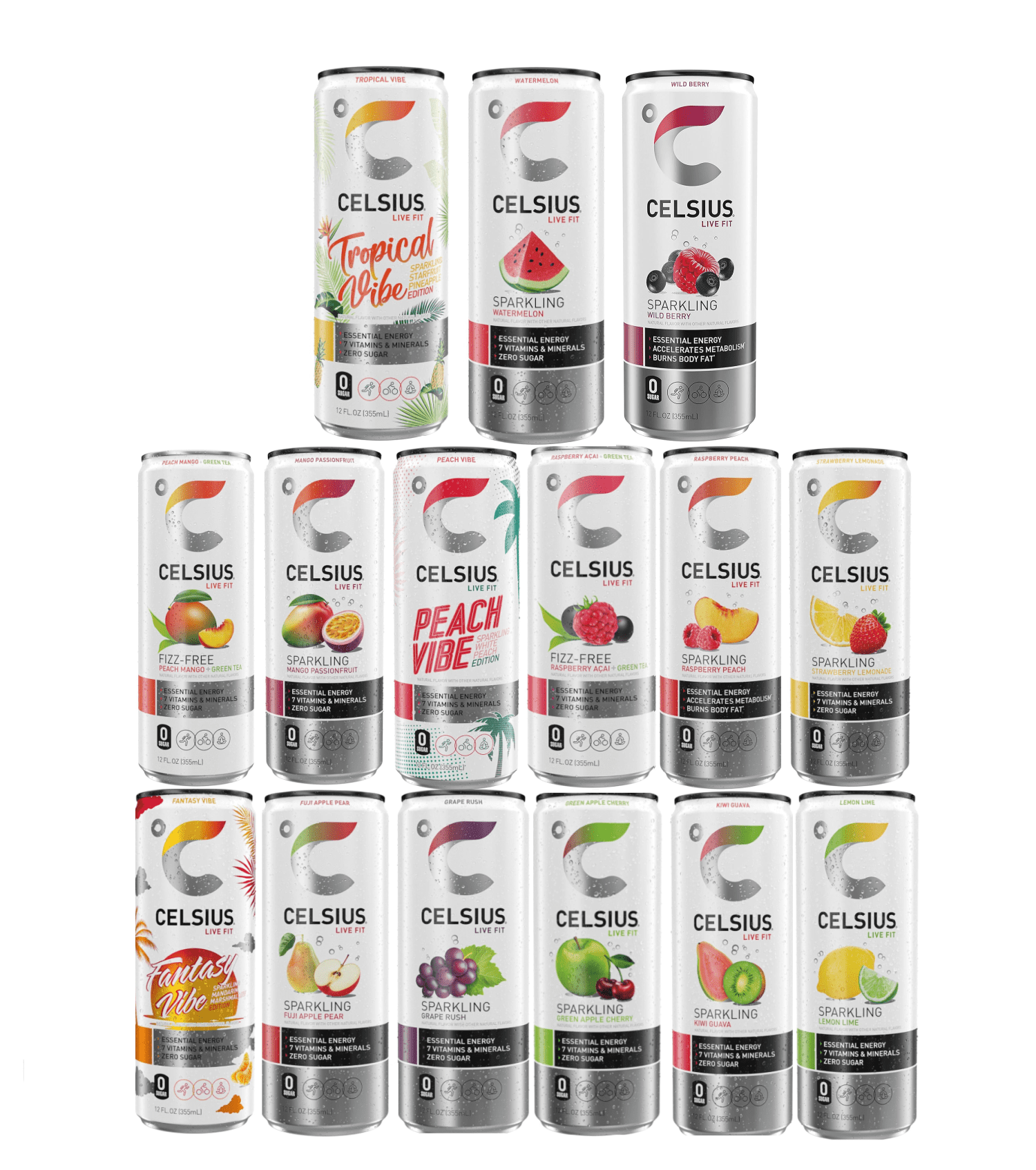 CELSIUS Sparkling Functional Essential Energy Drink with Variety of