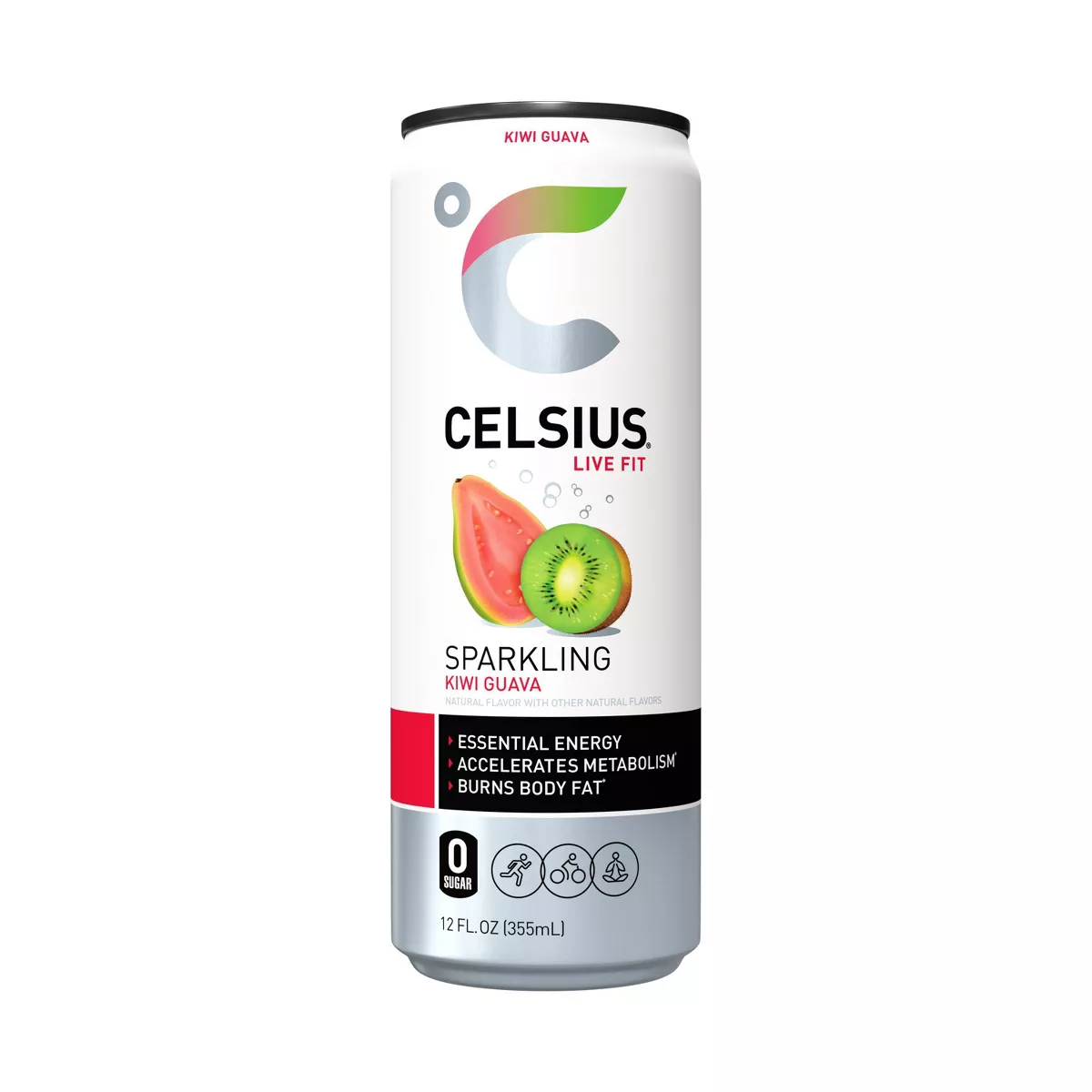 CELSIUS Sparkling Kiwi Guava Functional Energy Drink - 12 fl oz Single ...