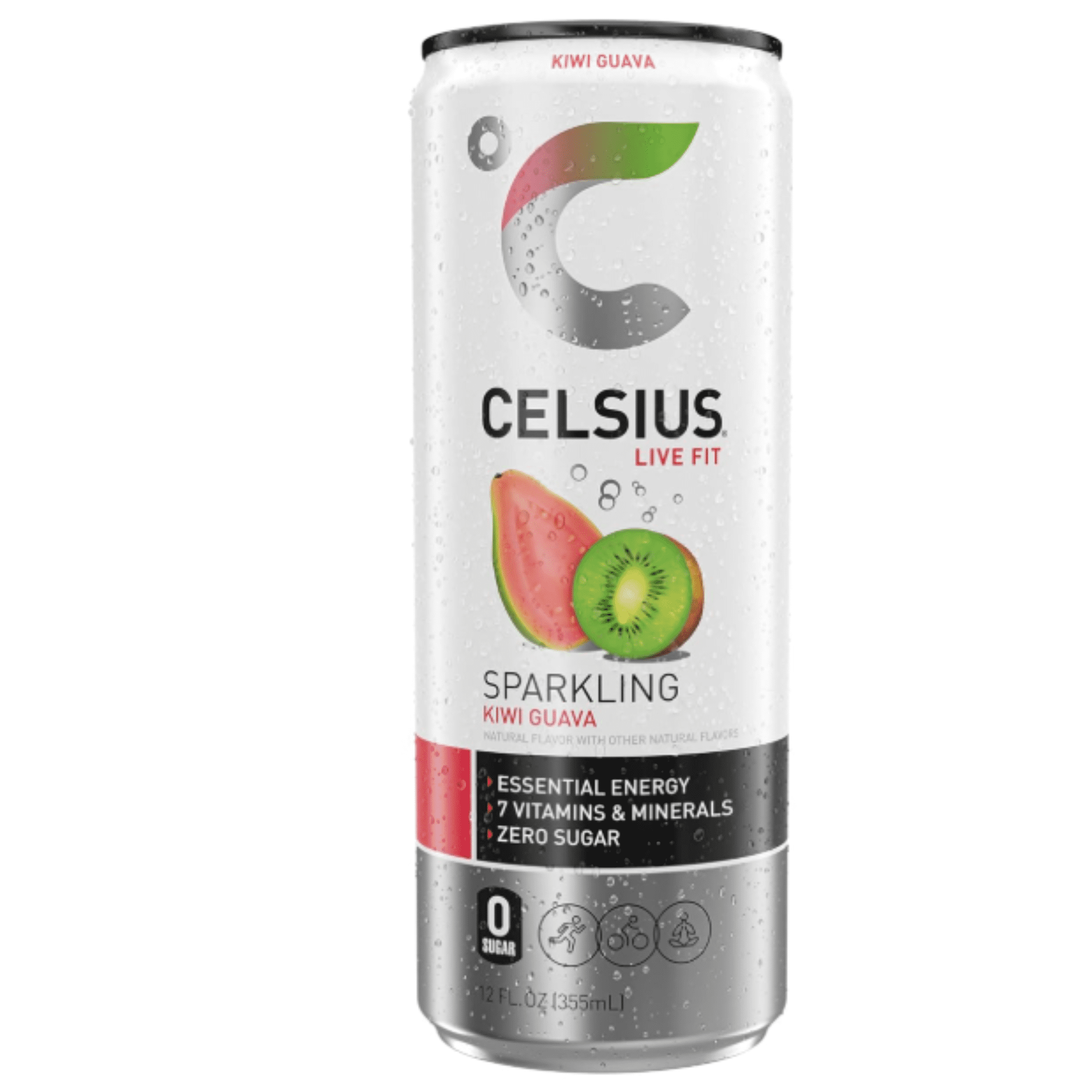 CELSIUS Sparkling Kiwi Guava, Functional Energy Drink 12 fl oz Single Can