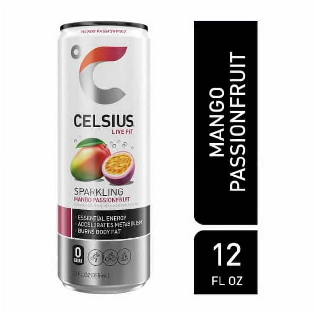 CELSIUS Sparkling Mango Passion Fruit Energy Drink Can 12 fl oz.
