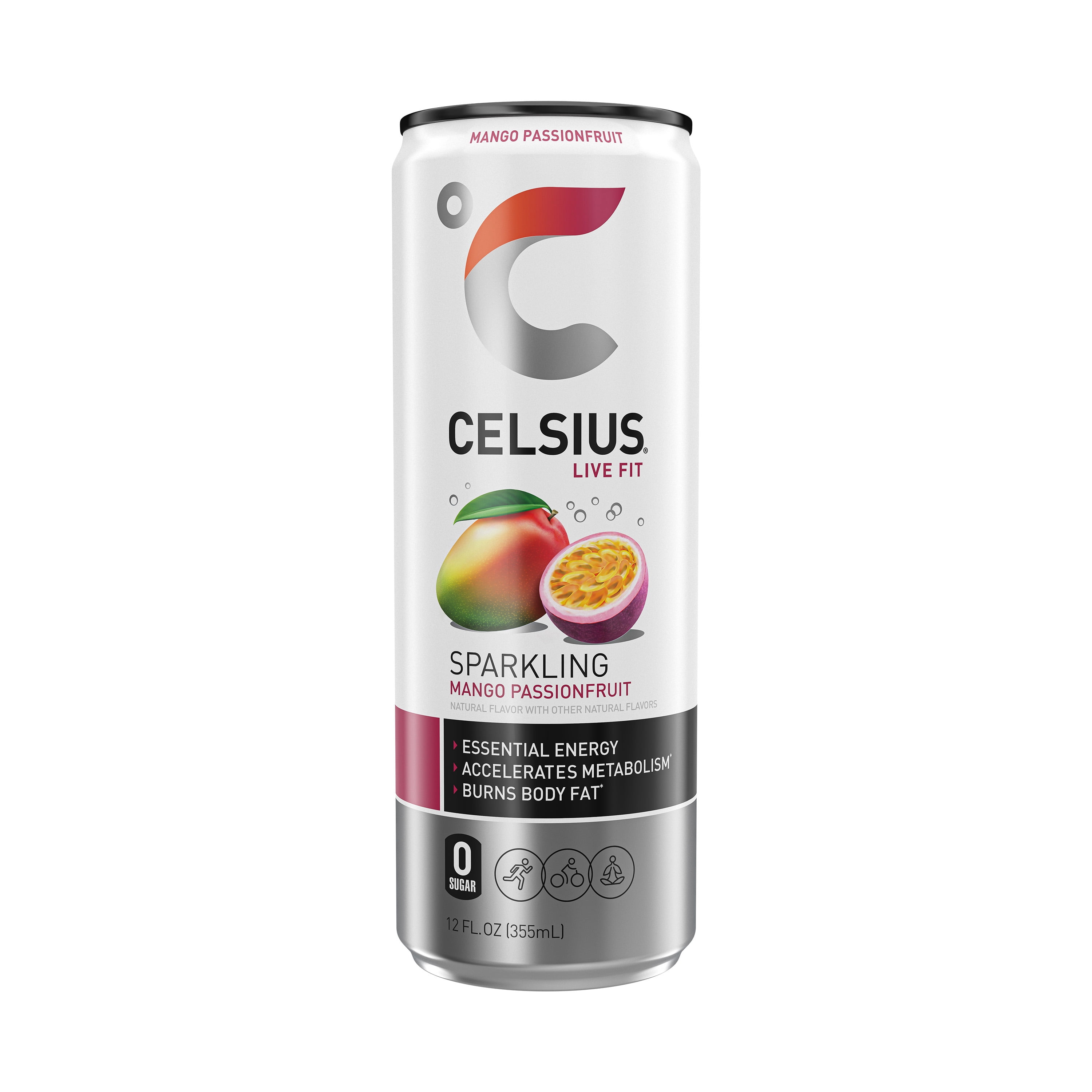 CELSIUS Sparkling Mango Passionfruit, Functional Energy Drink 12 fl oz Single Can