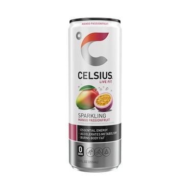 CELSIUS Sparkling Mango Passionfruit, Functional Energy Drink 12 fl oz Single Can